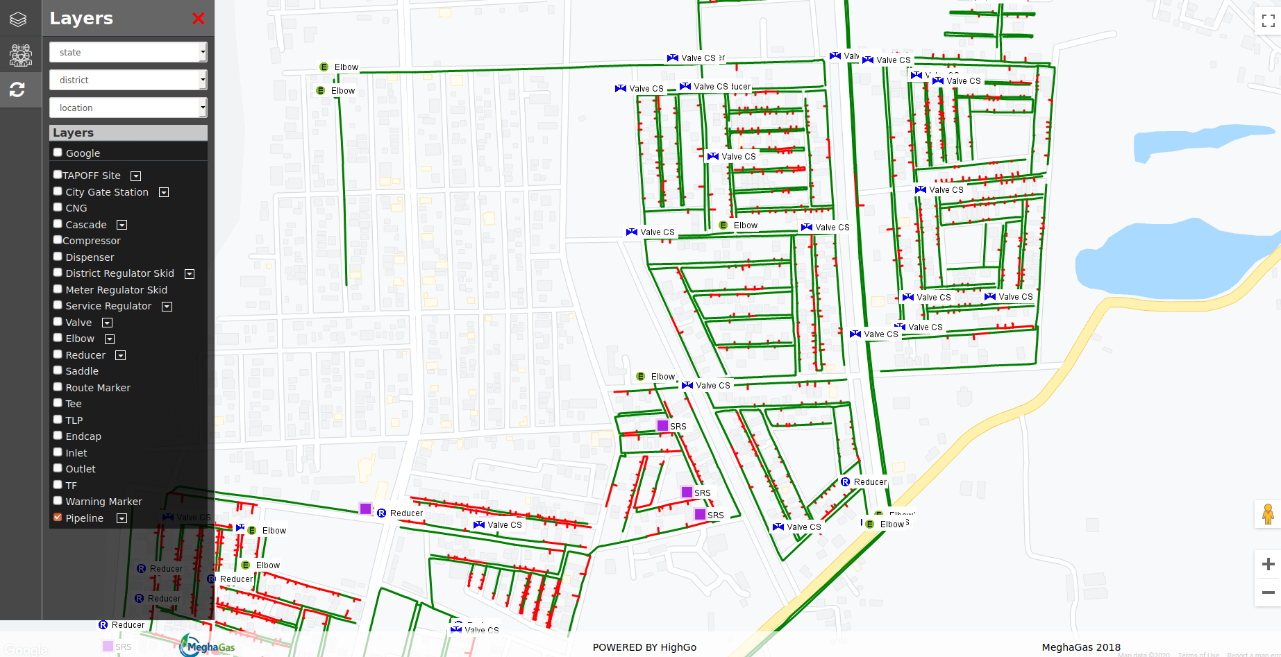 Pipeline Structure (Google Maps), MeghaGas